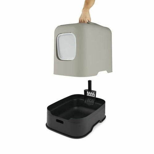Arenero para Gatos Rotho My Pet – Color Capuchino, Tapa con Filtro