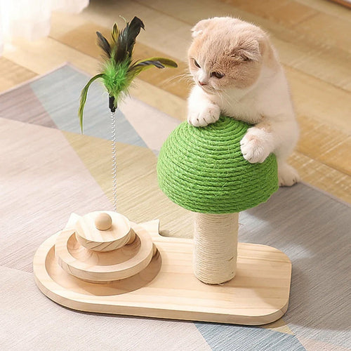 Árbol Rascador para Gatos con Juguete Colgante – Torre de Entretenimiento