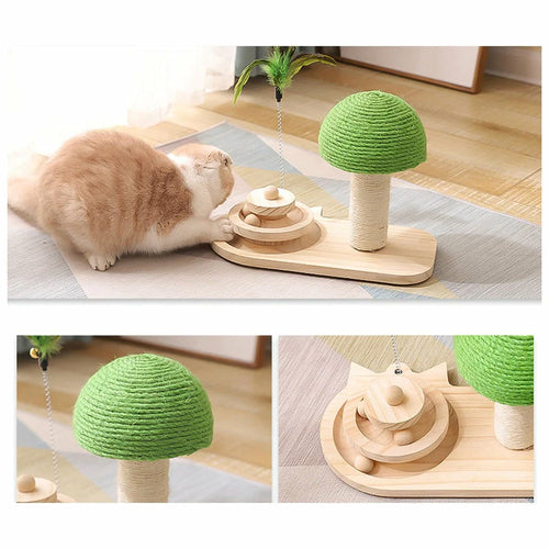 Árbol Rascador para Gatos con Juguete Colgante – Torre de Entretenimiento