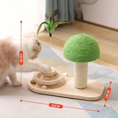 Árbol Rascador para Gatos con Juguete Colgante – Torre de Entretenimiento