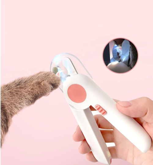 Tijeras para uñas para mascotas, cortaúñas LED para gatos